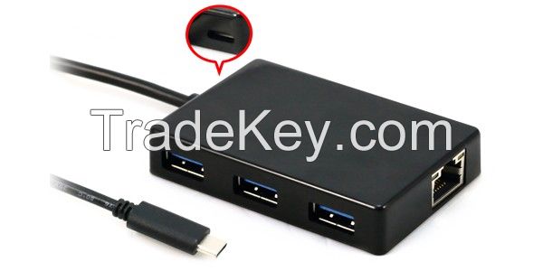 USB C to USB 3.1 Gen.1 x 3 + Ethernet Hub