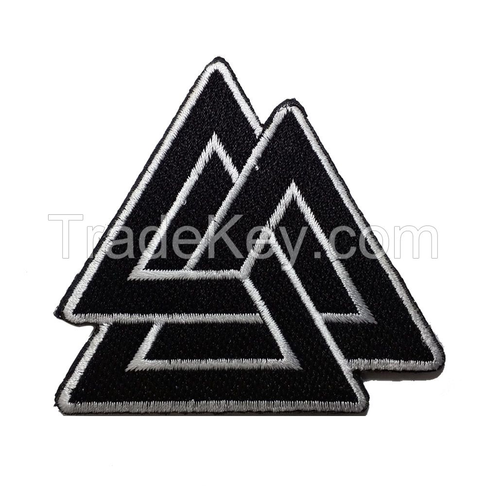 Shopatches Wholesale High quality embroidered triangle logo patches for the jacket