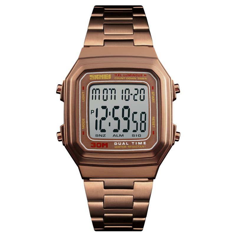 Best selling rose gold color digital mens watches stainless steel waterproof watches