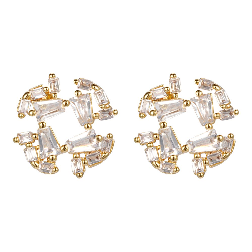 Gorgeous Wedding Bridal Earring Round Shaped Jewelry In Stock