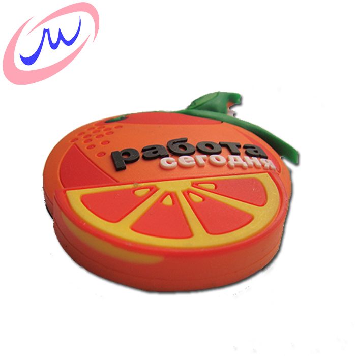 Orange shape 2d 3d soft pvc souvenir custom fridge magnet