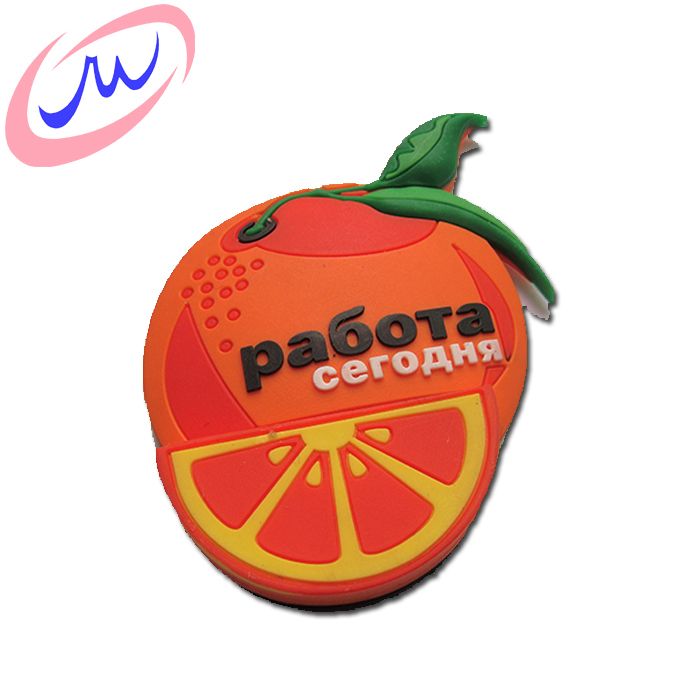 Orange shape 2d 3d soft pvc souvenir custom fridge magnet