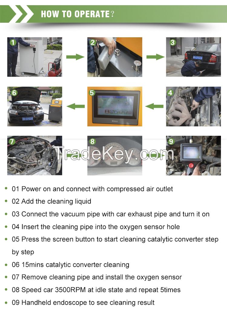 Catalytic converter cleaning machine VCS2000 exhaust system fuel saving and carbon clean diesel DPF cleaner