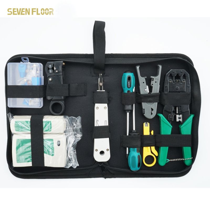 Crimping/Cutting/Stripping Hand Tool Set RJ45/12/11 Network Tool Kit Set