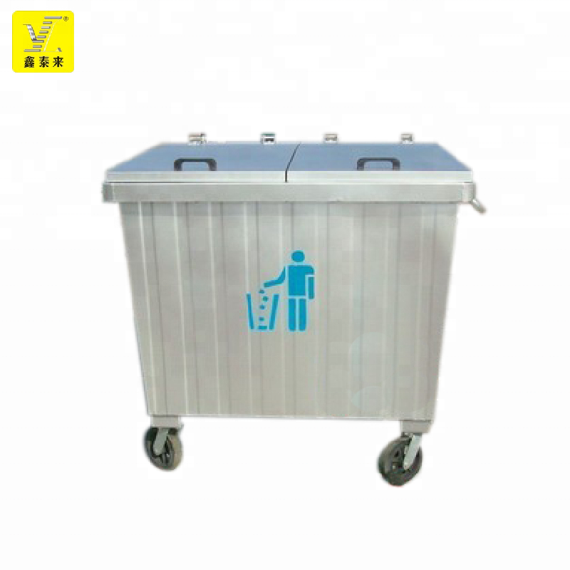 1100L galvanized waste bin factories