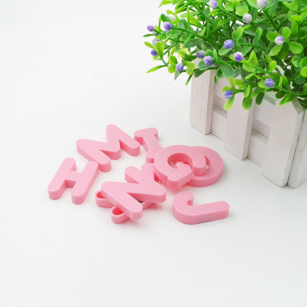 Pink Magnetic Capital Letters Plastic ABC Magnets For Pre-school Learning 