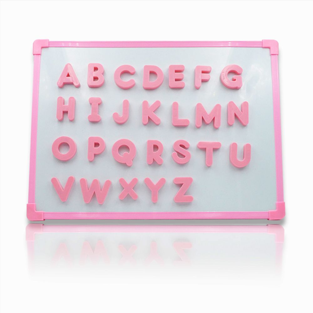 Pink Magnetic Capital Letters Plastic ABC Magnets For Pre-school Learning 