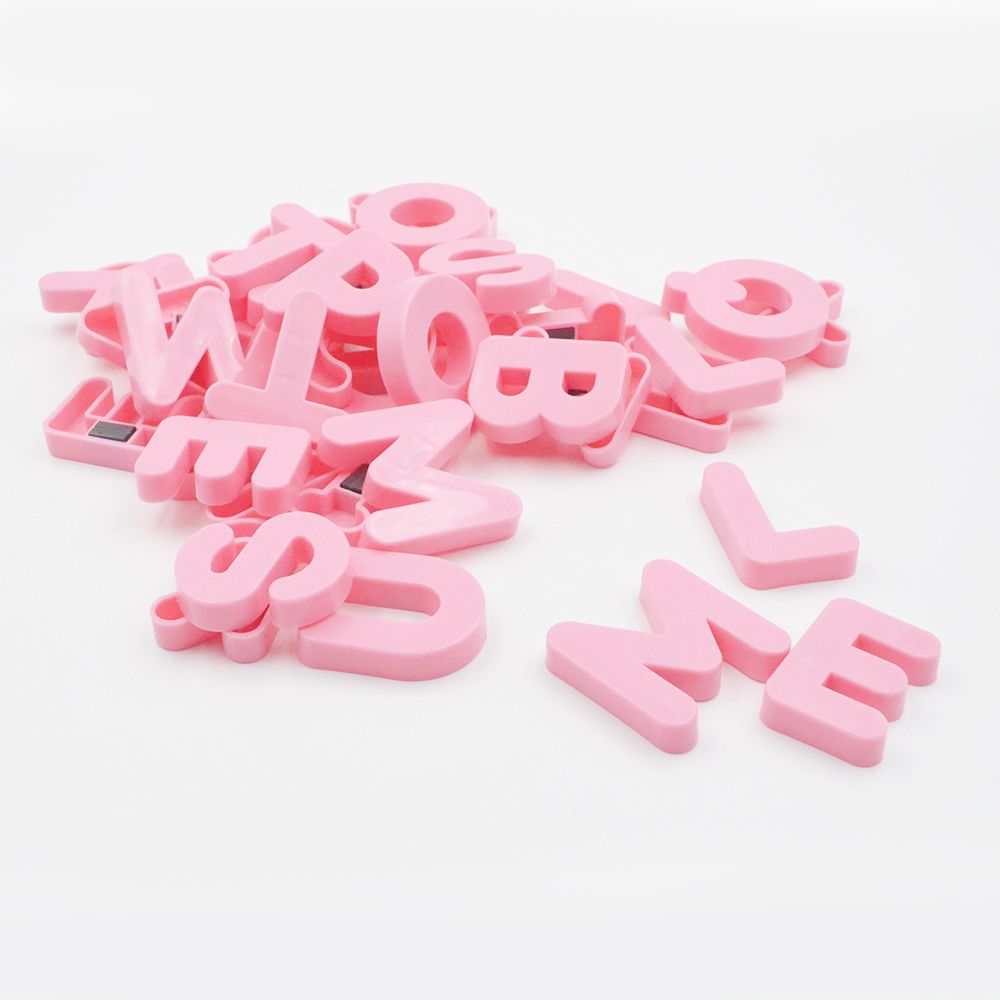 Pink Magnetic Capital Letters Plastic ABC Magnets For Pre-school Learning 