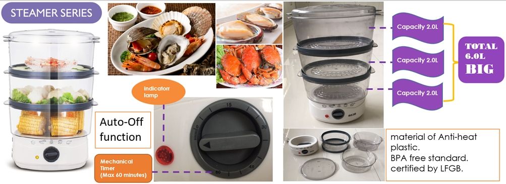 Free sample! Food Steamer (BPA free standard)