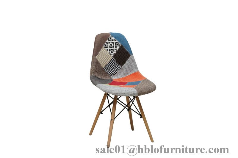 soft cushion plastic chair with wooden legs