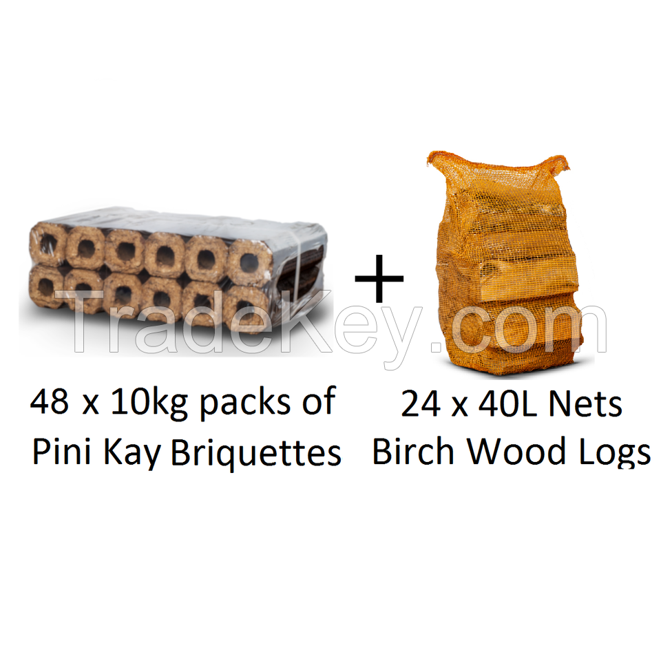 48 Packs PINI KAY + 24 Nets Birch Logs