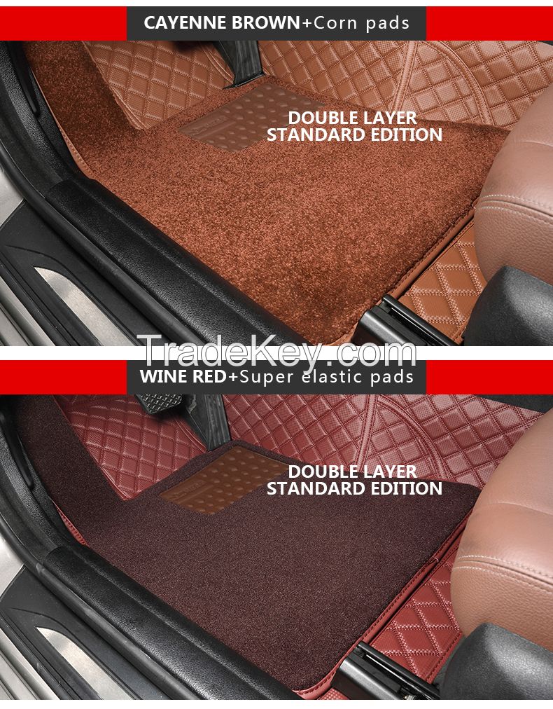 Customized 3D floor mats for various cars models PVC artificial synthetic leatherette