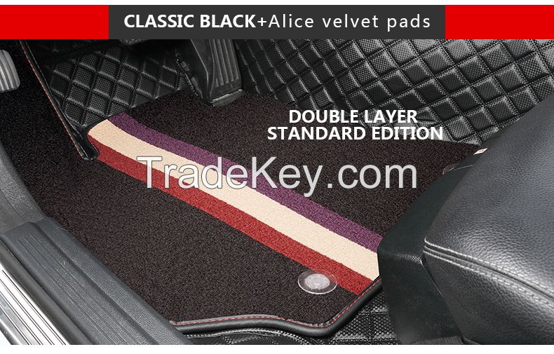 Customized 3D floor mats for various cars models PVC artificial synthetic leatherette