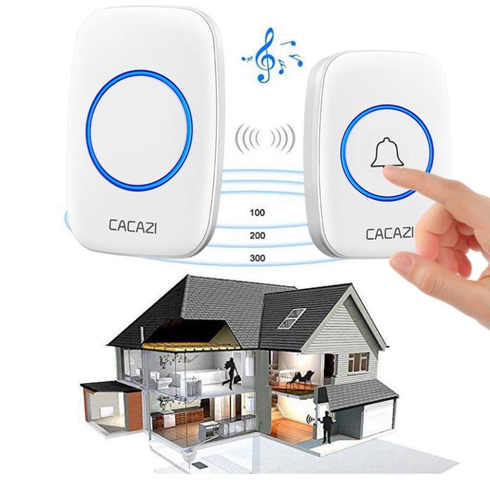 Accept OEM Wireless Doorbell, Waterproof Push Button, 36 Chimes with 1000 feet Operating, 4 Level Volume,LED flash &amp; No Batteries Required for Receiver