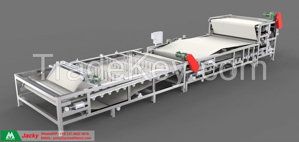 Split type sludge compression filter dewatering machine