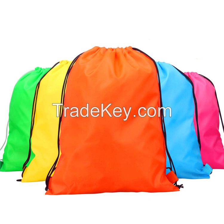 Cheap Price Reusable 210D Polyester Sublimation Printing Drawstring Backpack Gym Bag