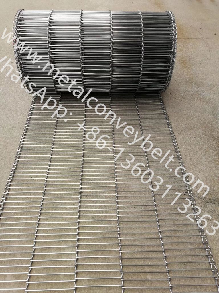 Stainless steel 304 Flat Flex conveyor belt 2mm 15 mm Pitch ladder belt for transport chocolate and potato fryers