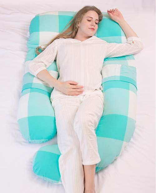 Remedy Full Body &amp; Pregnancy Contour protable U shape travel Pillow Sleeping Pregnant Pillow with Zippered Cover