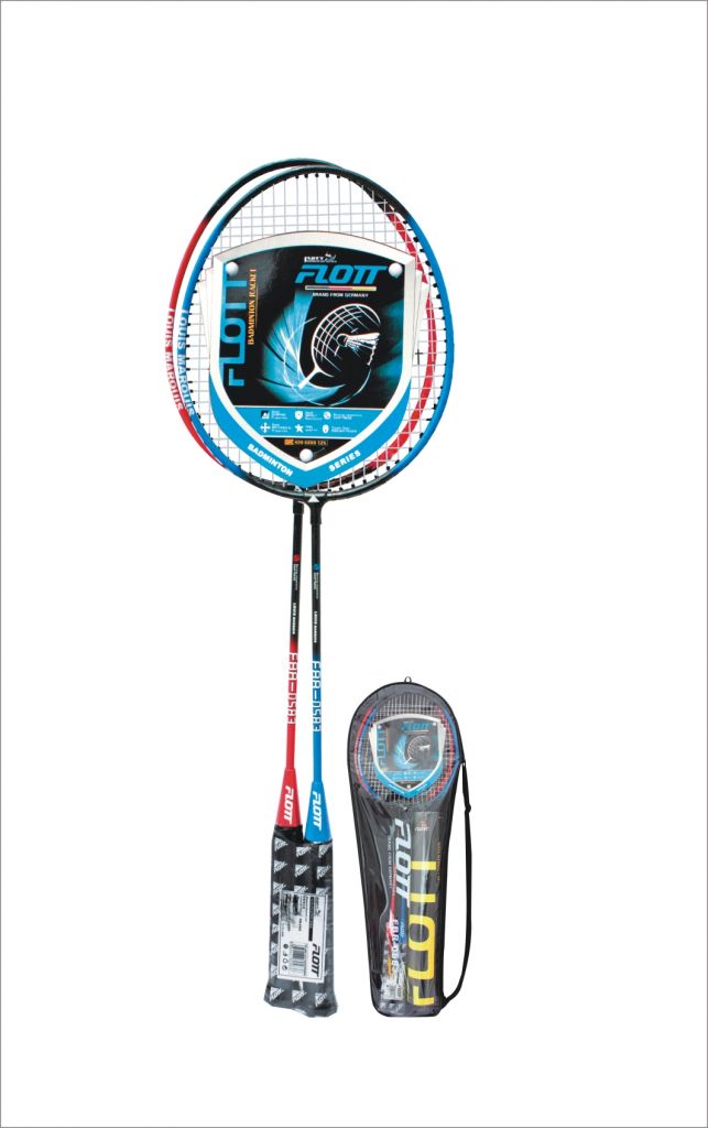 FLOTT Wholesale Steel BADMINTON RACKET SET (2 RACKET+3 BALL)