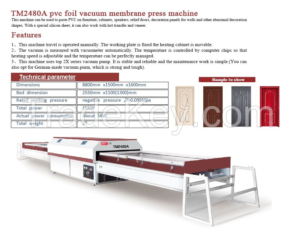 TM4500 Film Laminating Machine for PVC Paint-Free Door vacuum membrane press machine