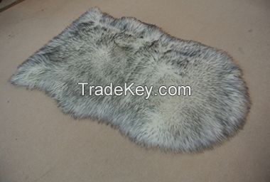 Two tone faux fur rug throw