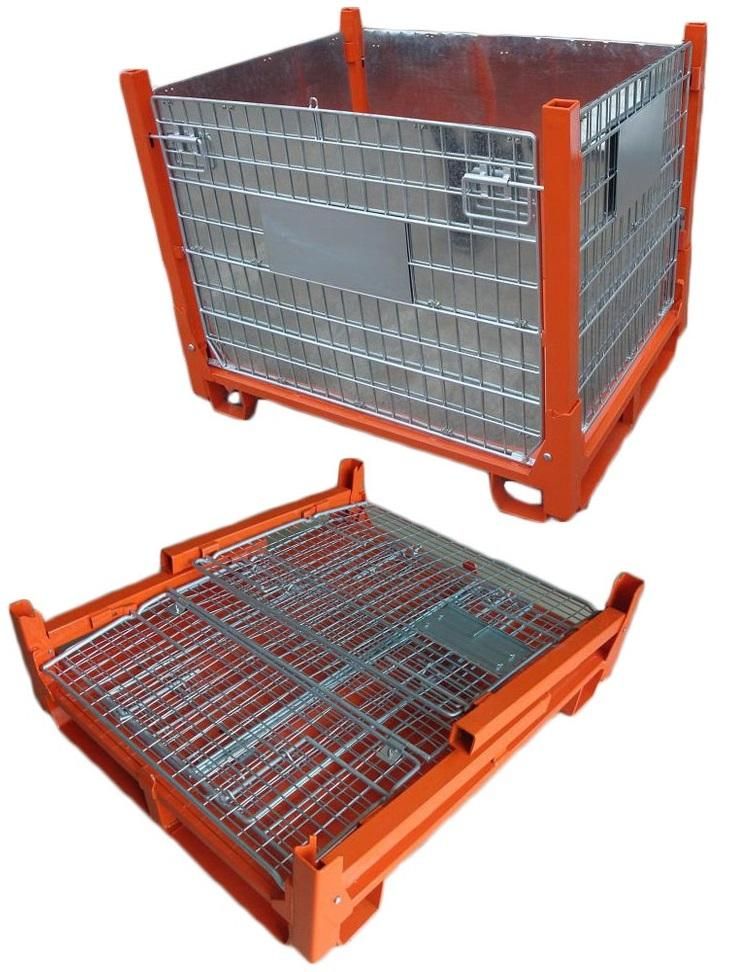 Foldable collapsible stackable pallet stillage Storage Logistic Transportation Cage Container Box