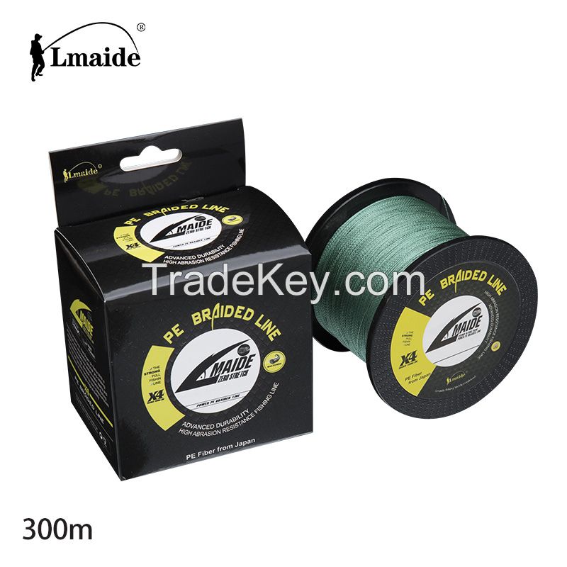 100% pe braided fishing line 300m supwe strong