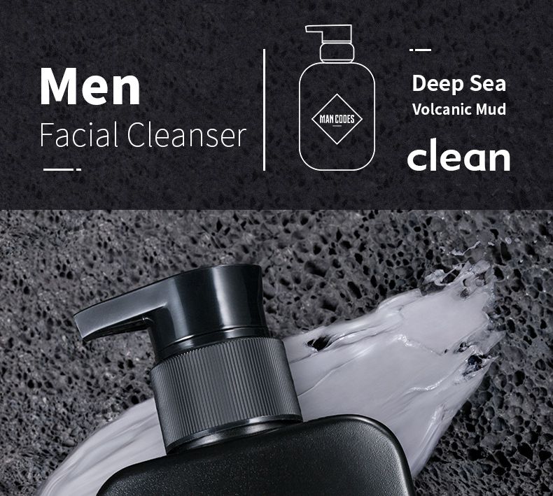 150ml Men Volcanic Mud Facial Cleanser Oil-control Deep Cleansing Moisturizing Foam Acne Treatment Facial Cleanser