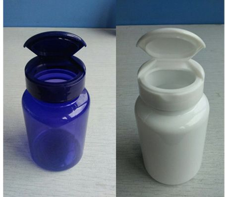 Special Blue/White Plastic Bottle with Flip Cover Caps Medecine Pill Bottle