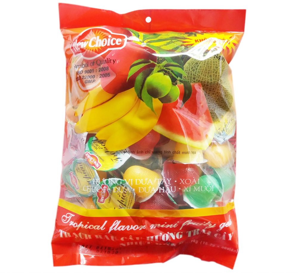 Tropical flavor mini fruity gels bag 1000g