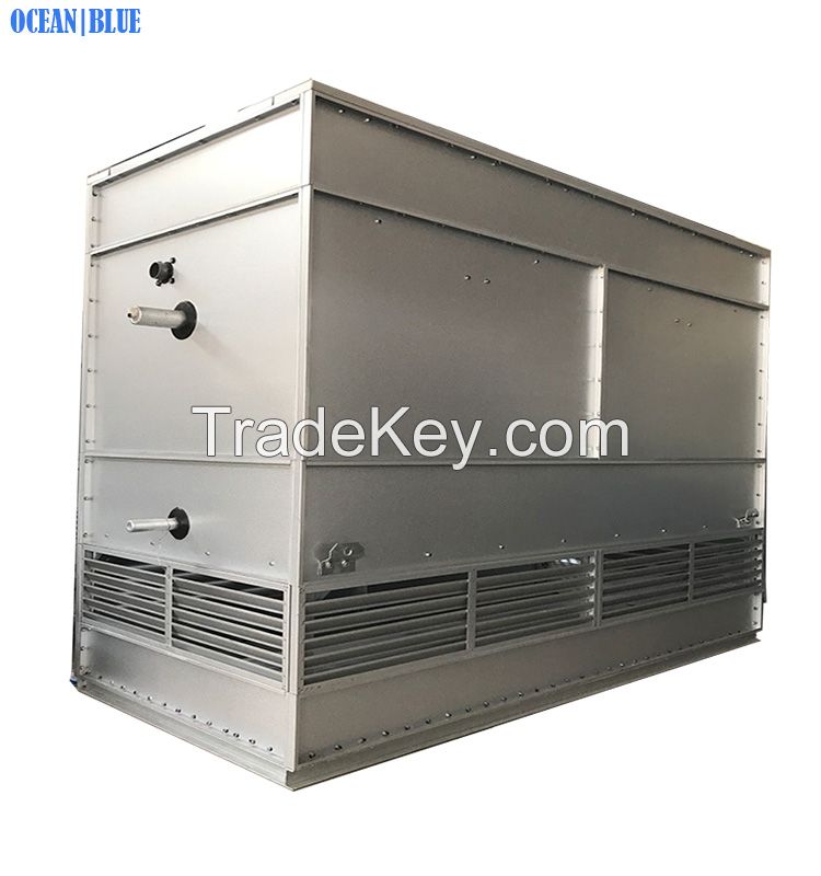 Stainless steel coil evaporative condenser