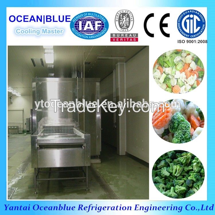 CE certification seafood freezing iqf tunnel blast freezer