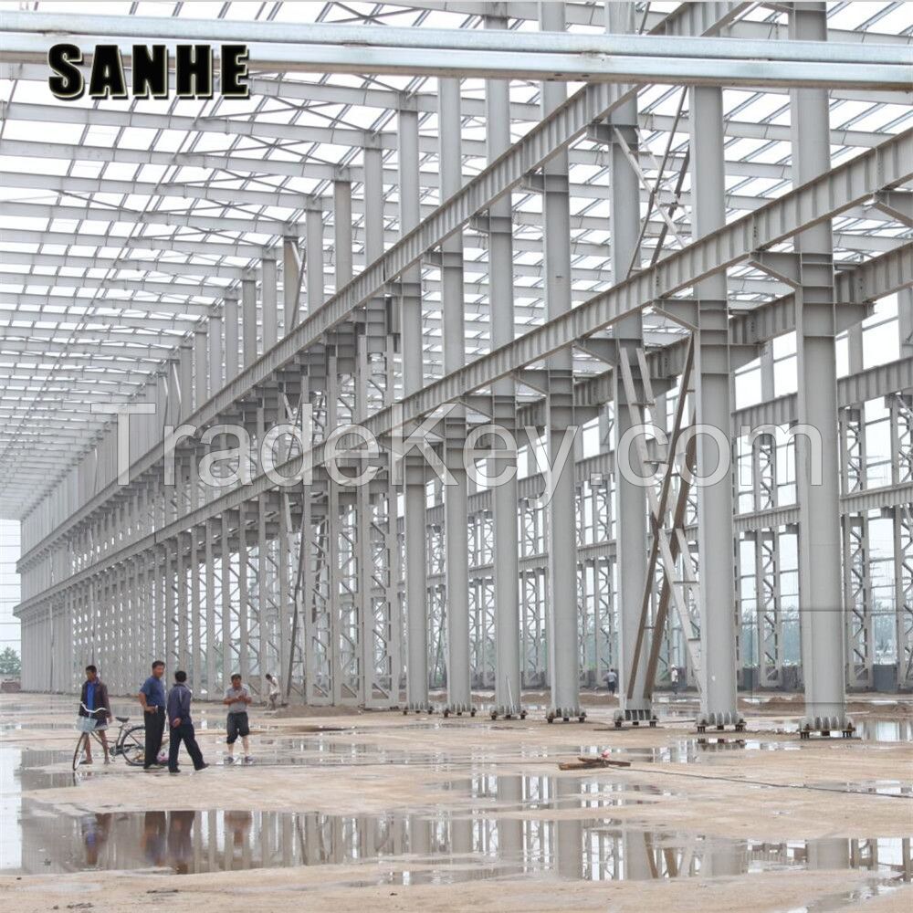 SANHE Custom Design Steel Structure Building for warehouse/workshop/supermarket/hangar