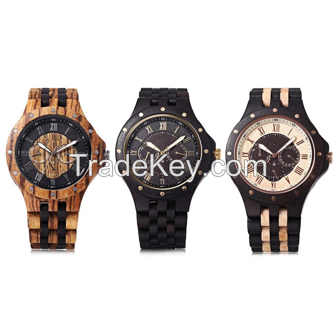 Hot Sell Custom Special Artwork Fashion Natural Quartz Wooden Watch For Lady