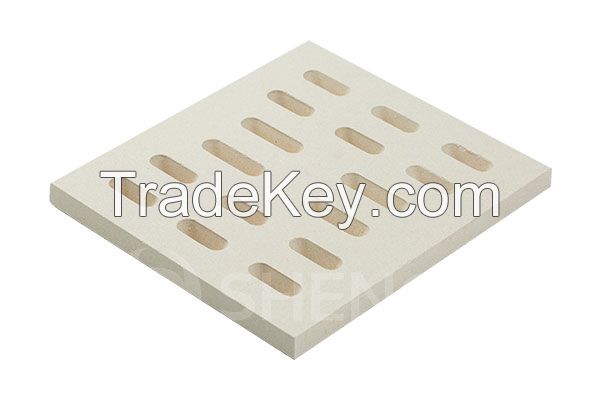 Perforated refractory ceramic oven stone