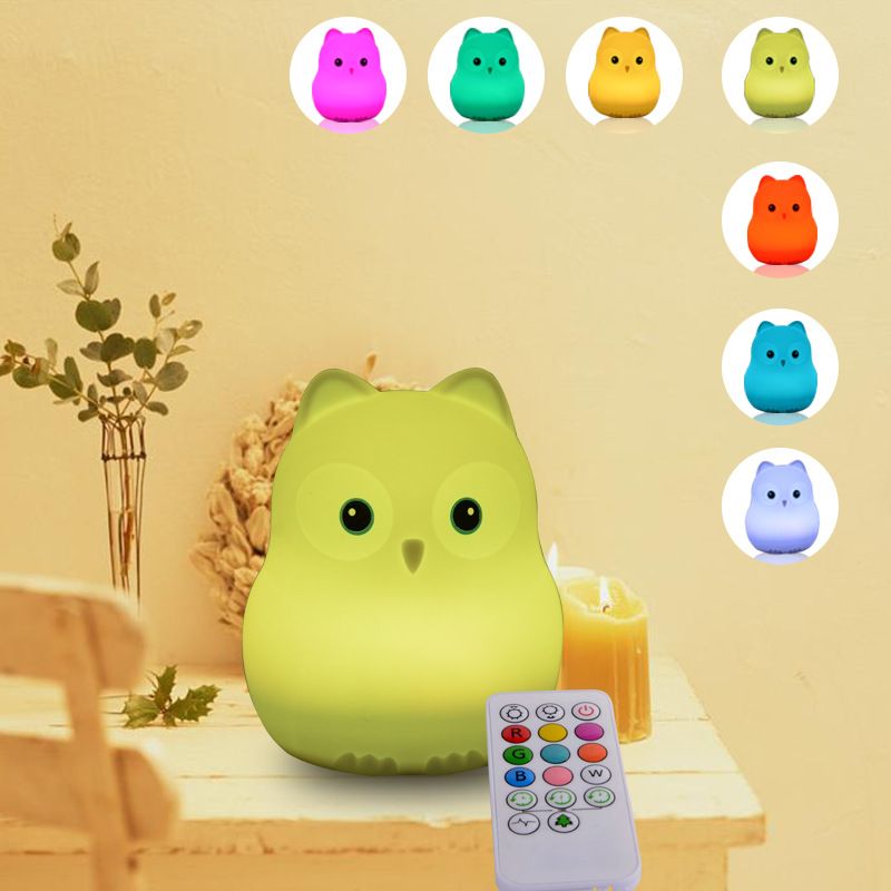 Lovely Silicone Light LED Night Light Bird Owl Bird Shape 