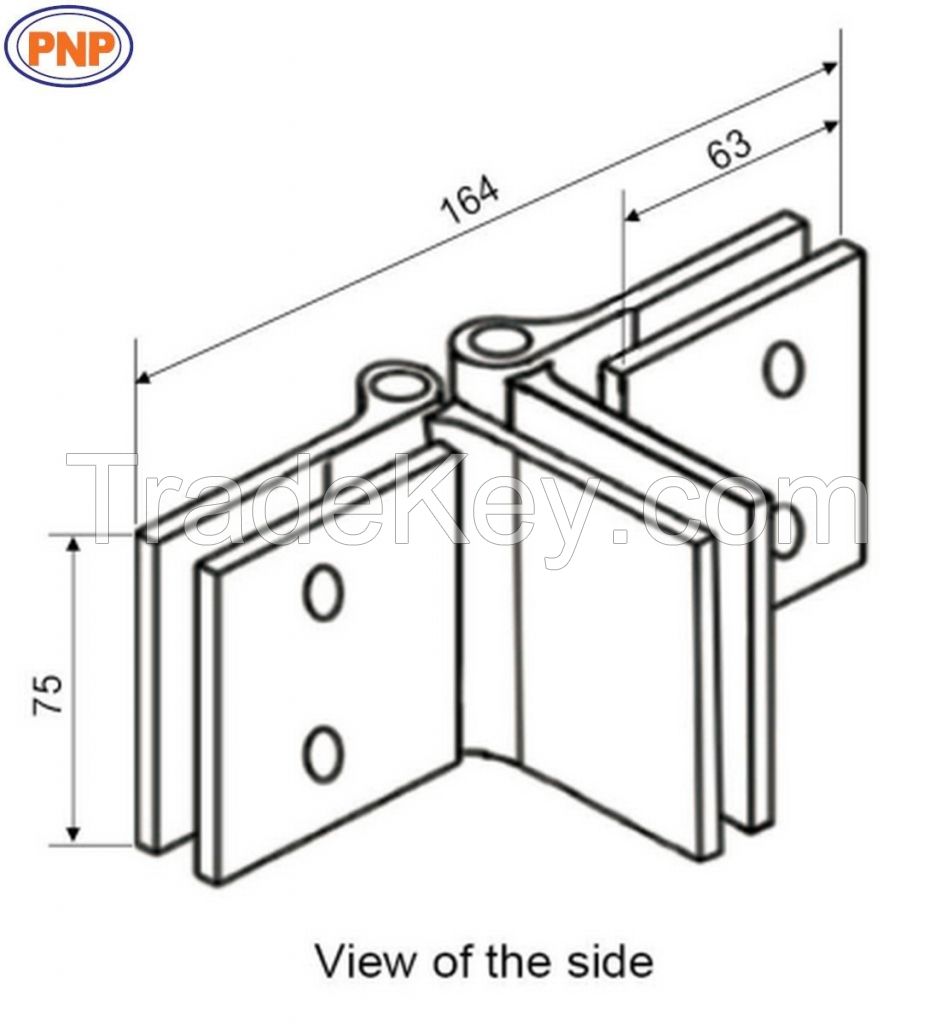 PNP990N-7 Glass to glass T type Front Shower Hinge