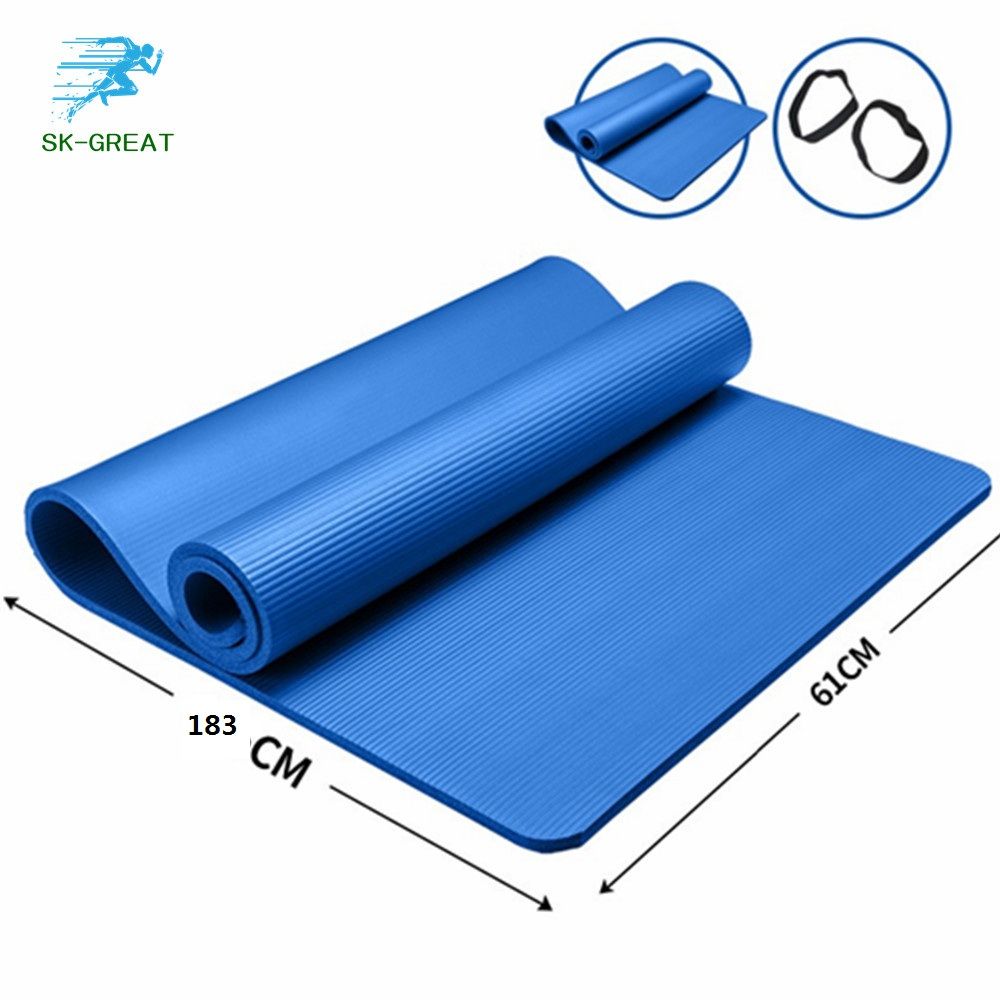 Hot-selling Multi-functional tasteless 10mm thickened long NBR yoga mat