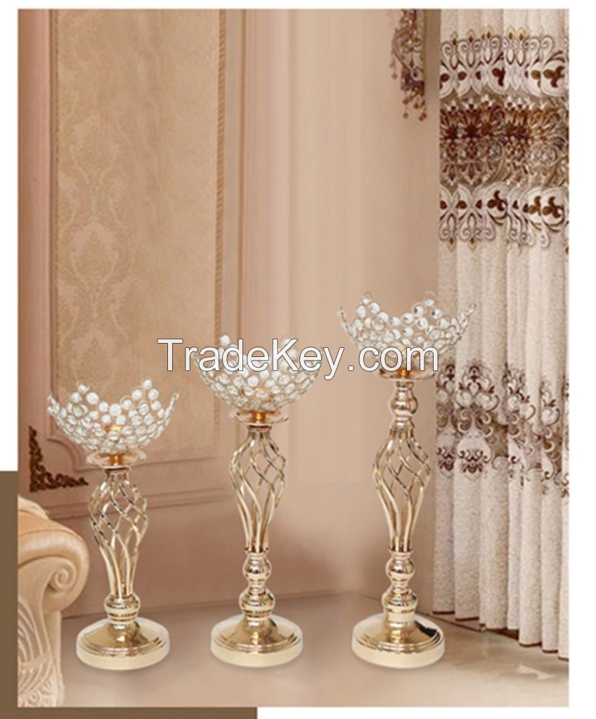 5 arm Crystal Candle Holder Wedding Candelabra Centerpieces Center Table Candlesticks 