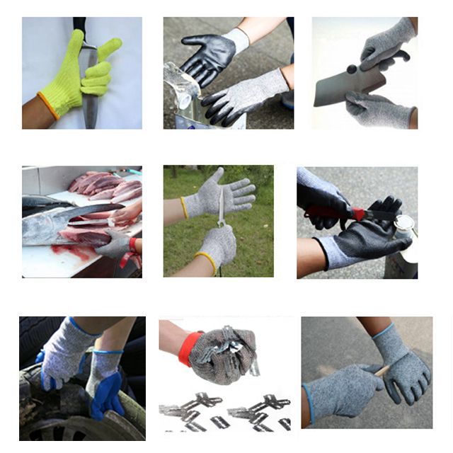 Yellow Liner and Blue Latex Coating Labor Gloves