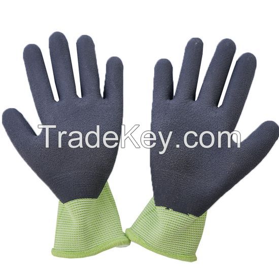 DDsafety 77+countries Kids Gardening Gloves Children Work Gloves Rubber Coated Garden Gloves breathable nylon fabric and foam rubber gloves OEM products