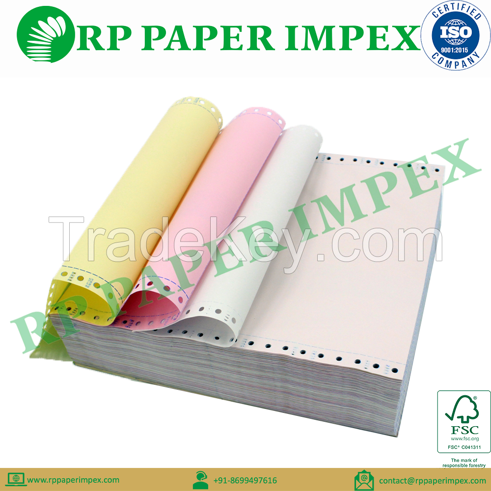 Pre Printed Continuous Computer Paper Form, Customised Size and GSM, Manufacturer Bulk Quantity Supplier 