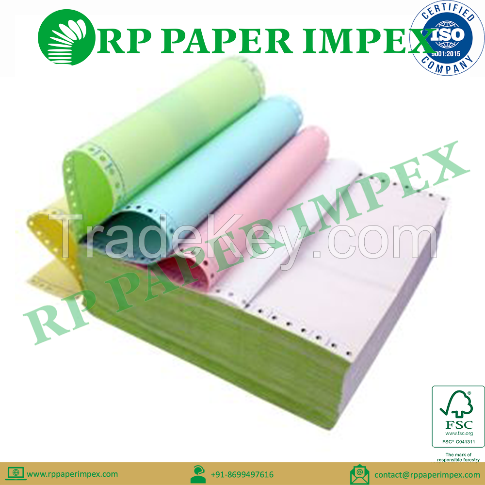 Pre Printed Continuous Computer Paper Form, Customised Size and GSM, Manufacturer Bulk Quantity Supplier 