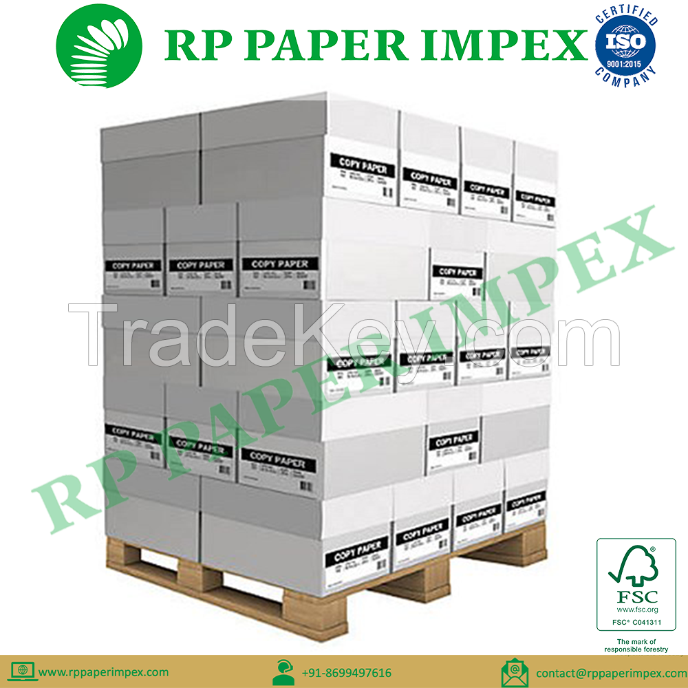 A4 75 GSM White Office Copy Paper, High Brightness, Photostat Copier Bulk Dealer Supplier India 