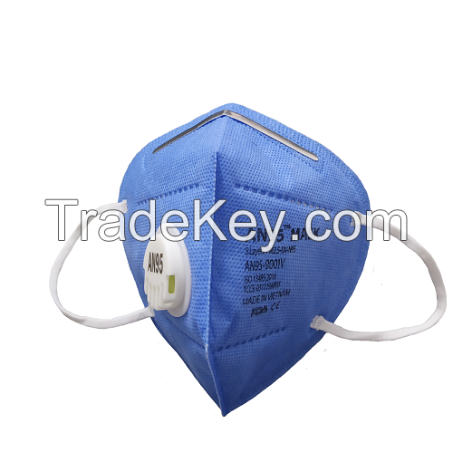 AN95 respirator mask 5 ply (valve, blue) CE Certified Made in Vietnam KN95