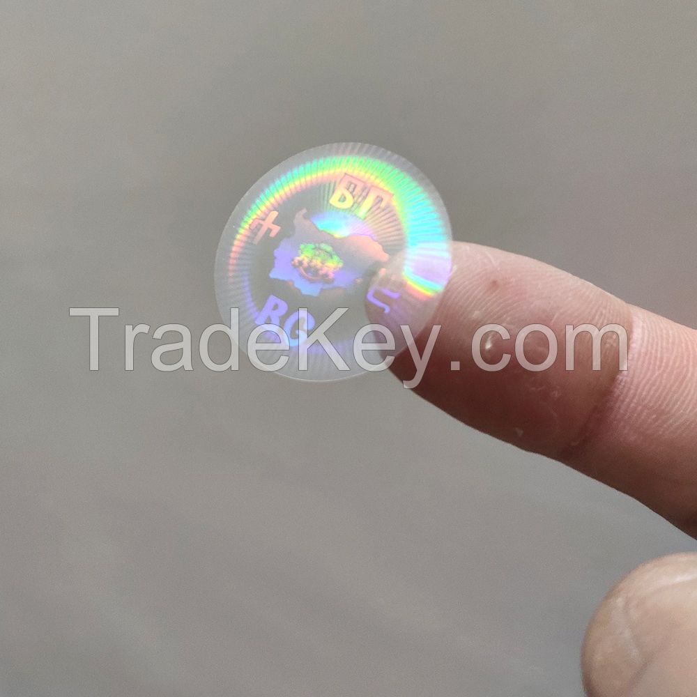 Custom warranty security holographic label card transparent overlay hologram sticker