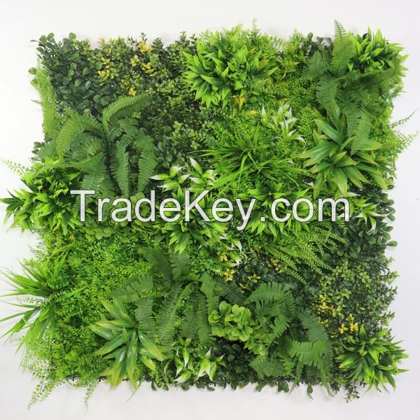 UV Fireproof Artificial Milan Grass Boxwood Green wall Plastic High Quality outdoor Vertical Garden plant wall Panels