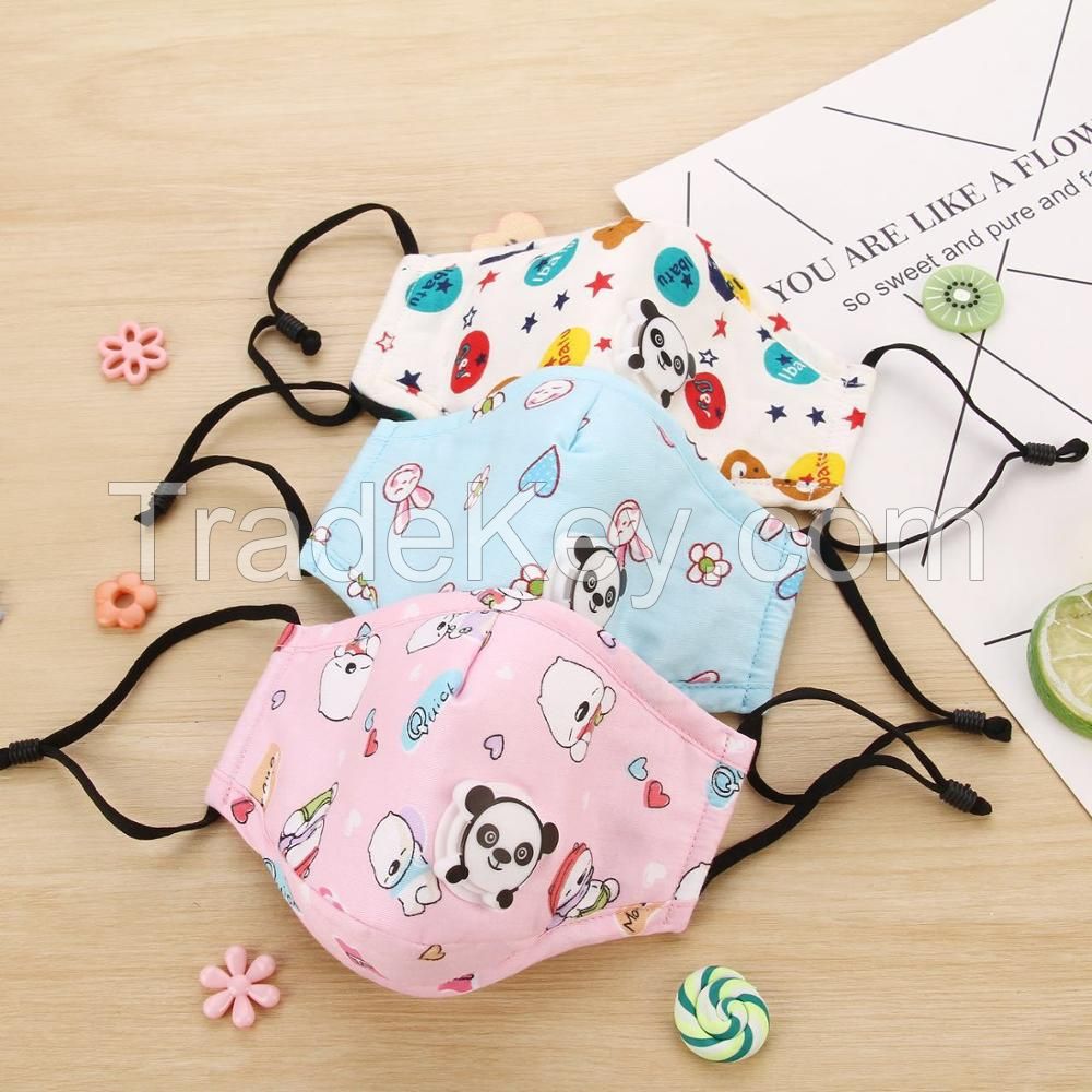 Washable Reusable Fabric Kids Face Mask With Valve