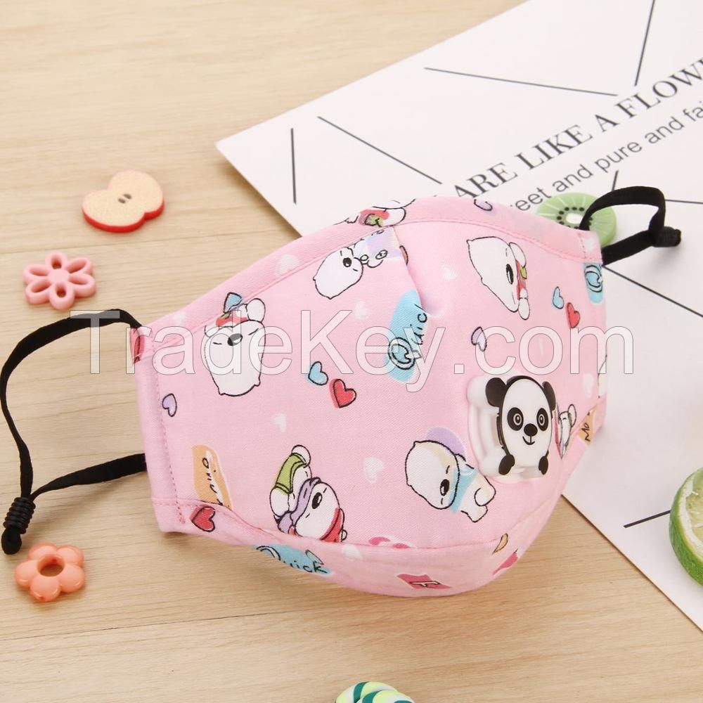 Washable Reusable Fabric Kids Face Mask With Valve