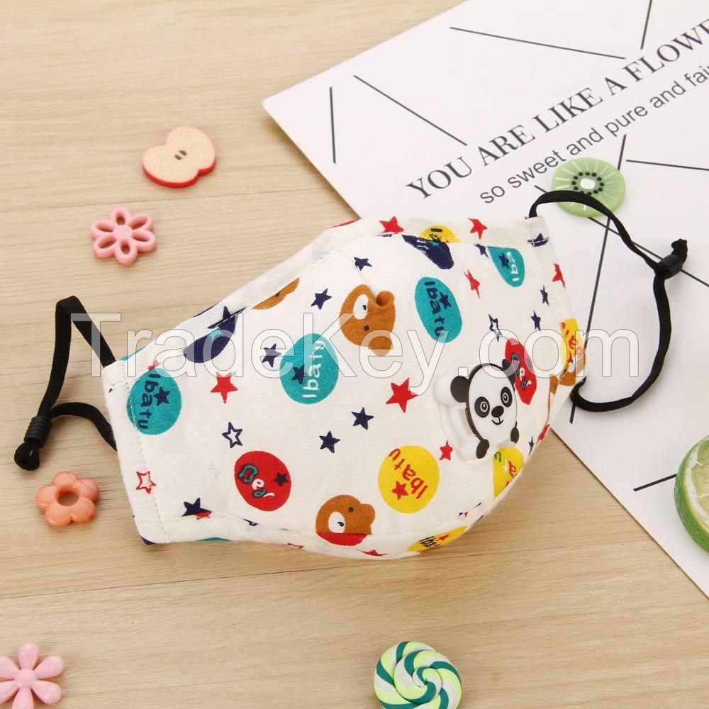 Washable Reusable Fabric Kids Face Mask With Valve